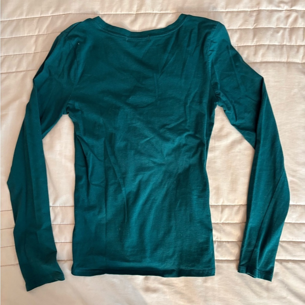 Active Basic Long Sleeve Tees - Black and Teal - Picture 5 of 15